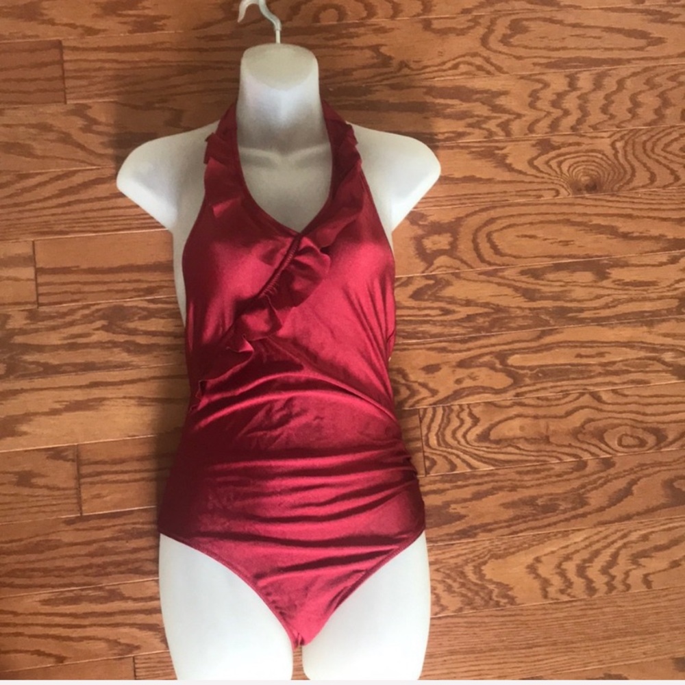 Cupshe One-Piece Swimsuit Burgundy Sz S